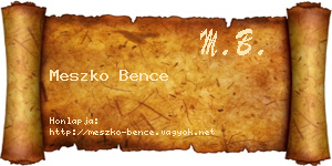 Meszko Bence névjegykártya
